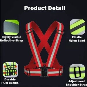 (9) Reflective Safety Harnesses with Adjustable Straps